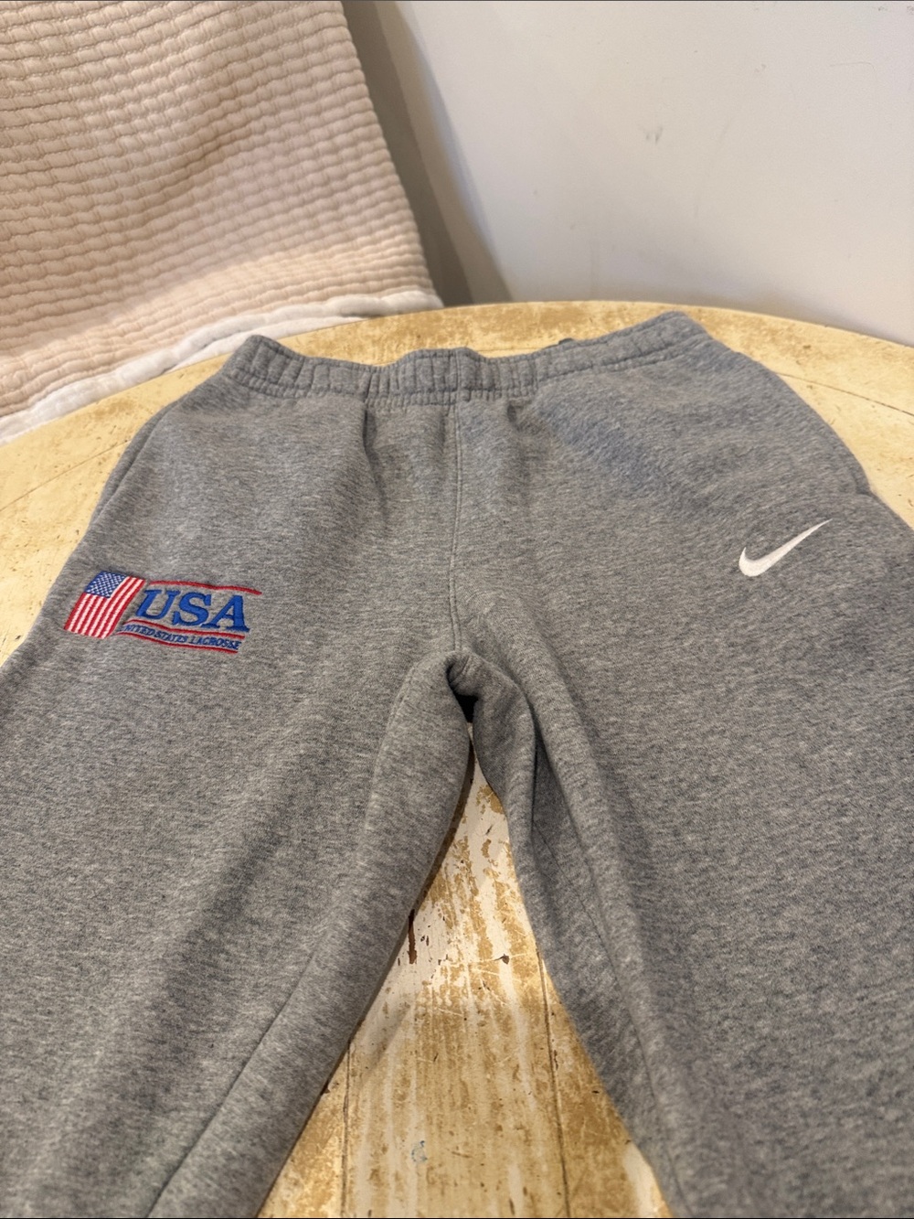 Nike Kids Gray Sweatpants with USA Patch